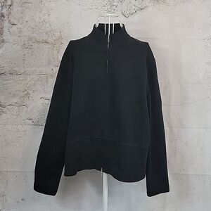 Faconnable Black Full Zip Knit Jacket Womens Size XL